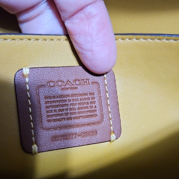 Coach EUC Mustard Yellow Envelope Crossbody Bag, Gun Metal Hardware - Picture 7 of 13